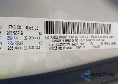 2010 Chrysler Town & Country Touring from USA, damaged, VIN 2A4RR5D17AR103897